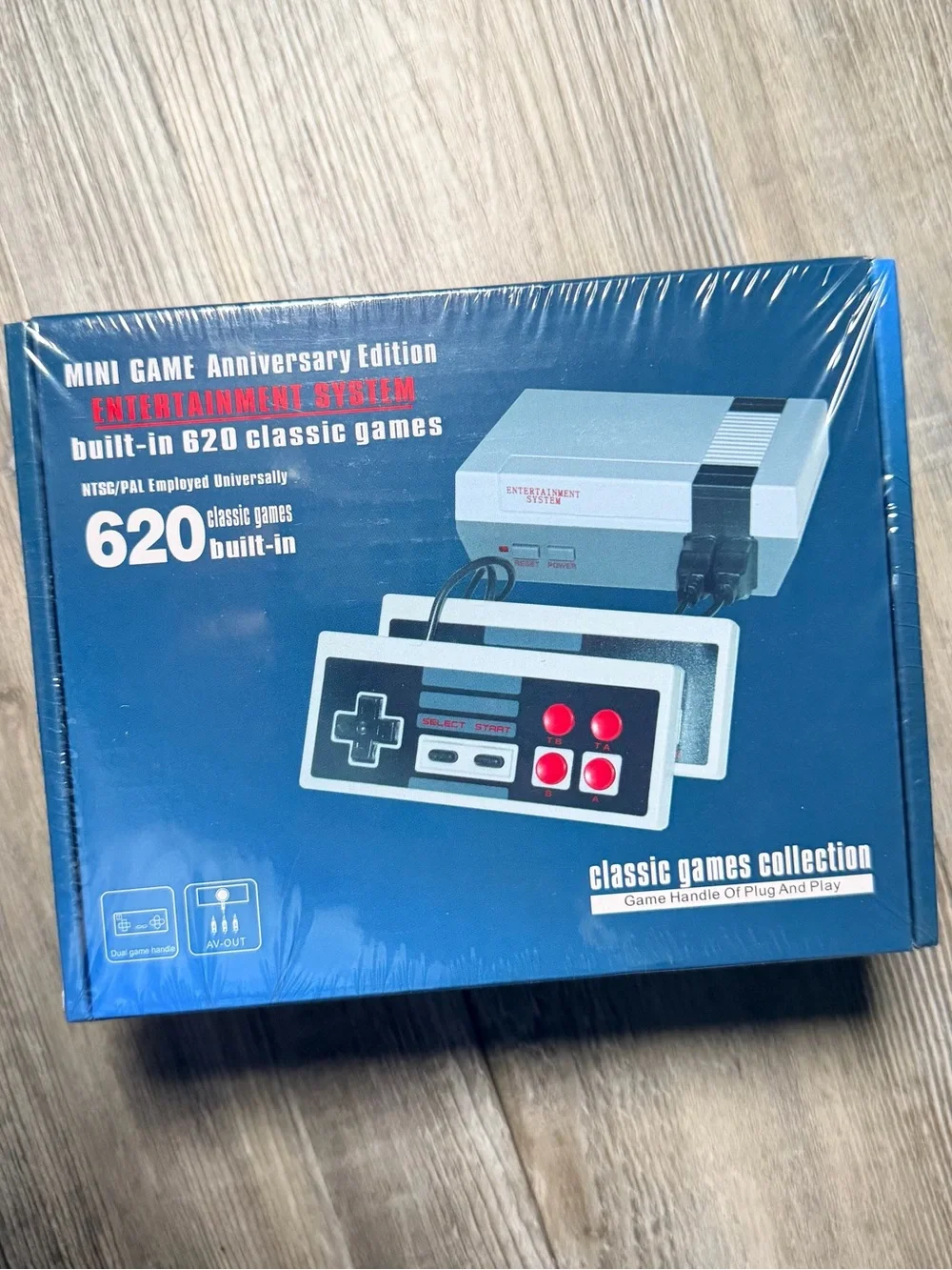 Nintendo Mini Game Console - Blue with Gray Controllers and Red Buttons